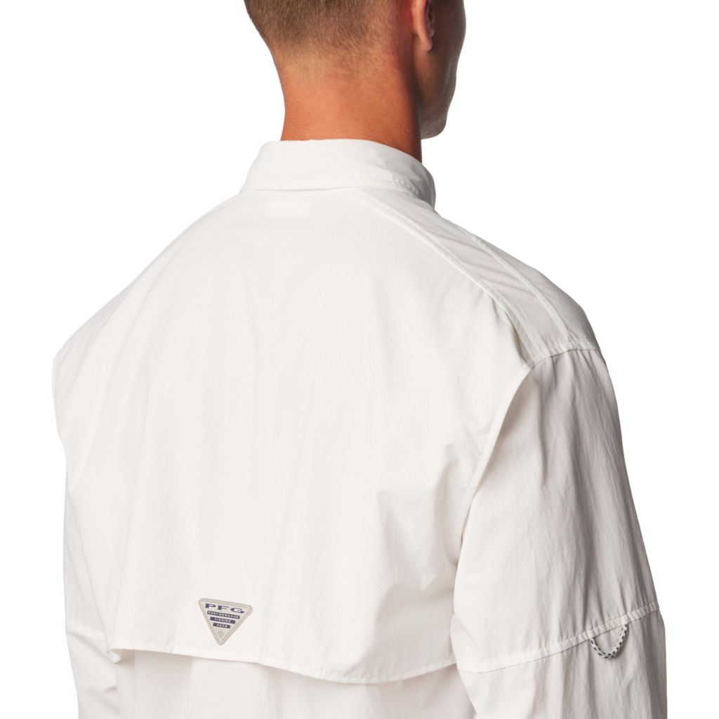 Columbia Men's Bahama II Long Sleeve Shirt, White, Large