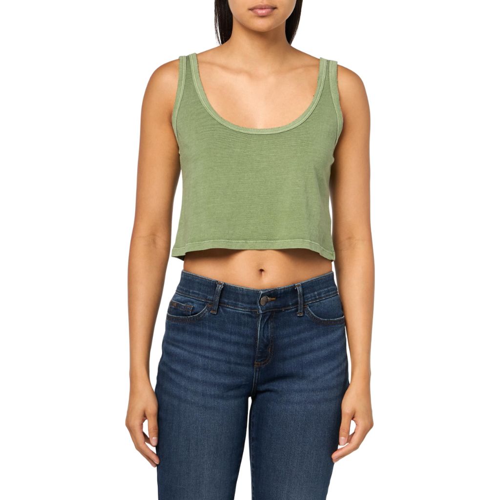 Forever 21 Cropped Tank Top Olive Large
