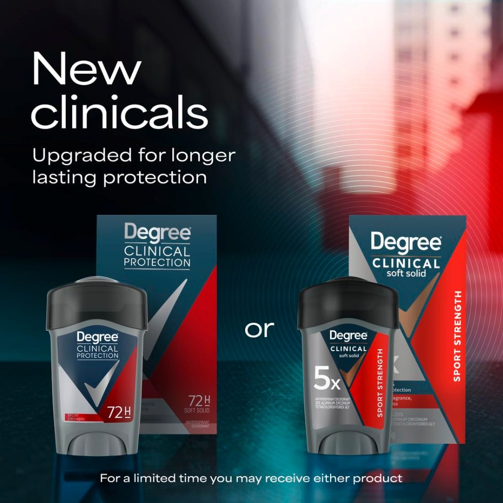 Degree Men's Clinical Strength Antiperspirant Deodorant - Sport Strength, 1.7oz (2 Pack)