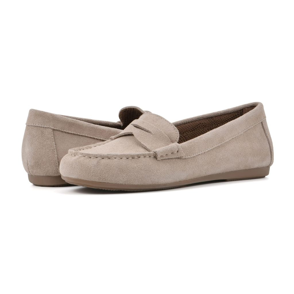 SZV 9.5M, WHITE MOUNTAIN Women's Deutzia Penny-Moc Loafer, Sandalwood/Suede