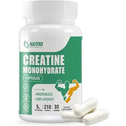 Creatine Monohydrate Capsules, Non-GMO, Unflavored - 210 Capsules