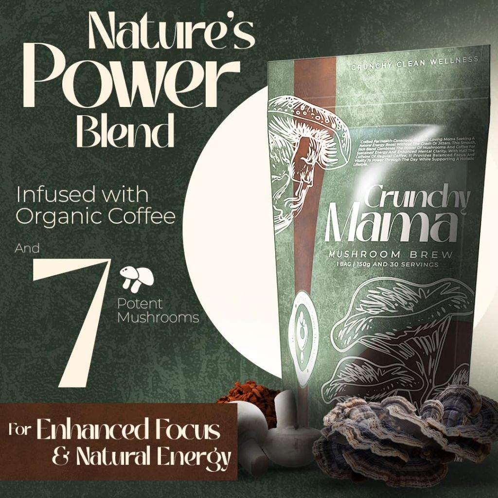 Crunchy Mama Mushroom Brew Organic Mushroom Coffee – 30 Servings
