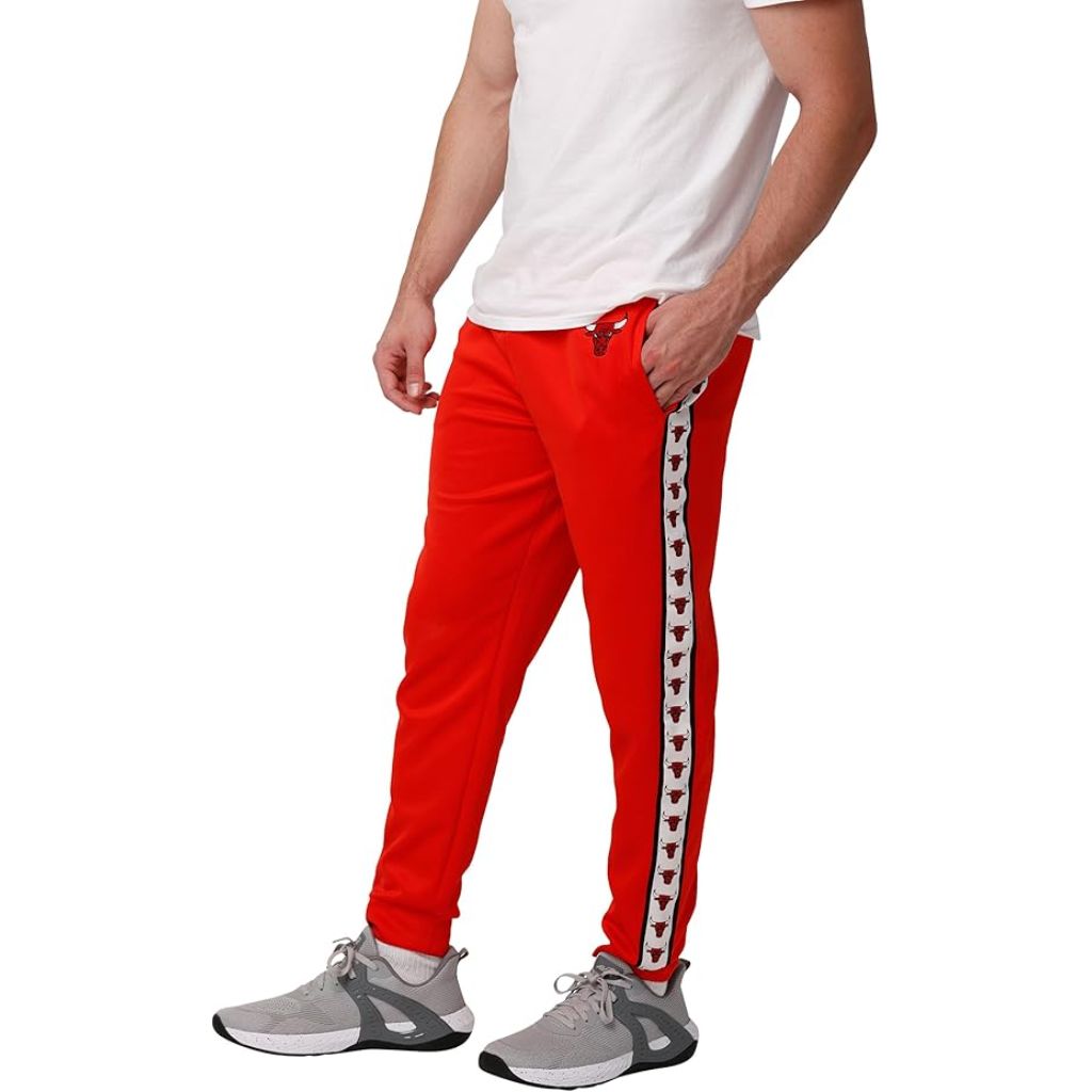FOCO NBA Mens NBA Team Color Stripe Logo Track Suit Pants