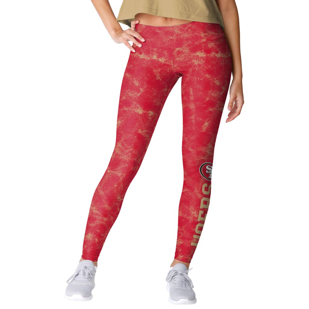 FOCO San Francisco 49ers NFL Womens Team Color Cloud Leggings - Large