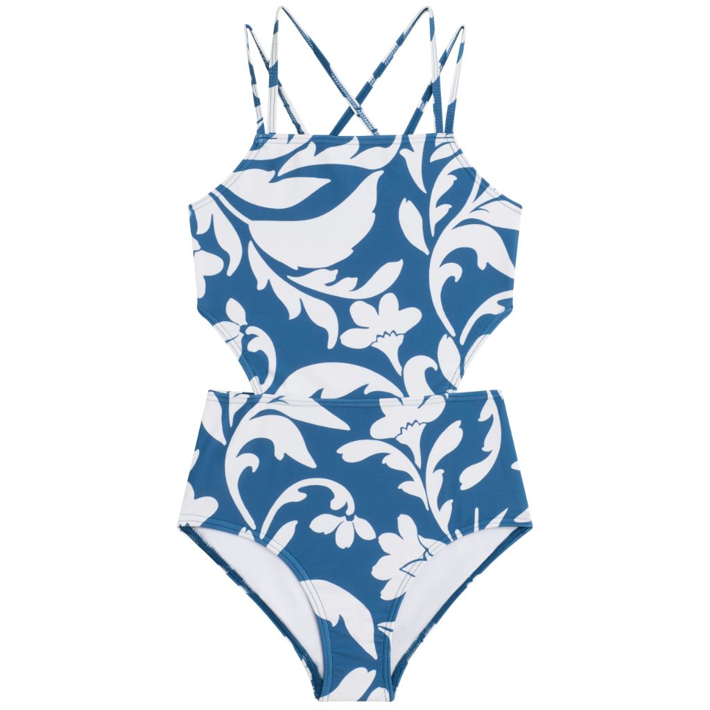 Laurel Cut-Out 1 piece swimsuit, Denim Blue - size 16