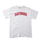 Davidson Wildcats 100-Percent Pre-Shrunk Vintage Arch College Short Sleeve Tee,( Large, White)