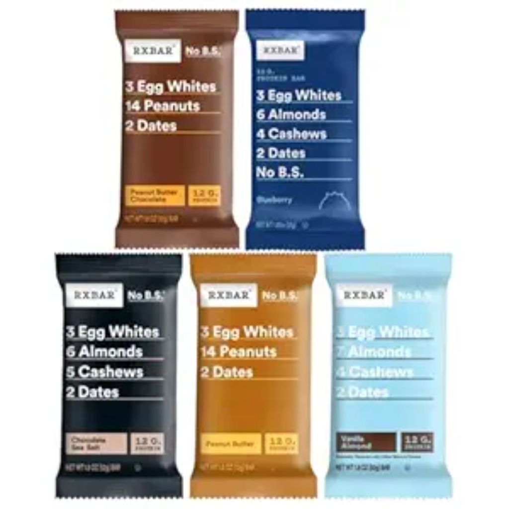 RXBAR Real Food Protein Bar, Assorted Variety Pack, Gluten-Free, 1.83 oz Bars, 24 Count