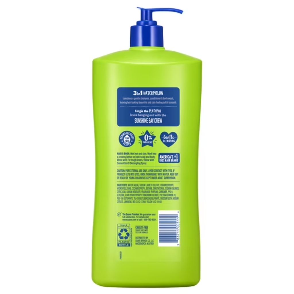 Suave Kids 3-in-1 Shampoo Conditioner & Body Wash, Watermelon Wonder | 18 Oz
