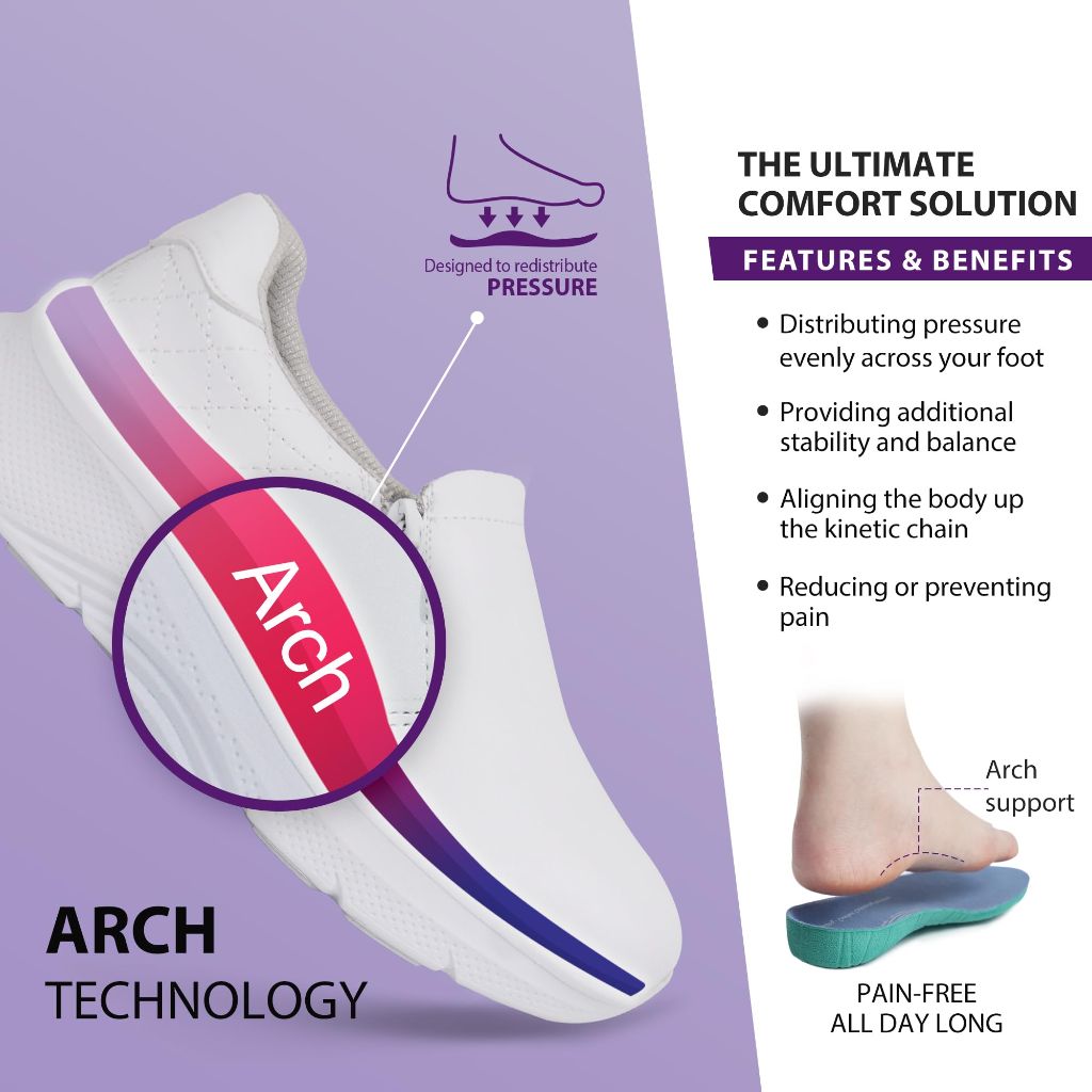 Hawkwell Women's Slip On Arch Support Shoes, Diamond White - size 11