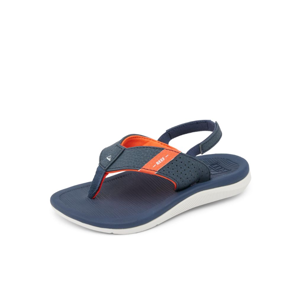 REEF Little Santa Ana Boys Sandal Navy-White-Orange 6 C