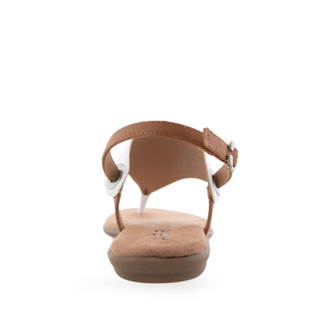 SZ 11M, Aerosoles Women's CONCLUSION Flat Slingback Thong Sandal | White