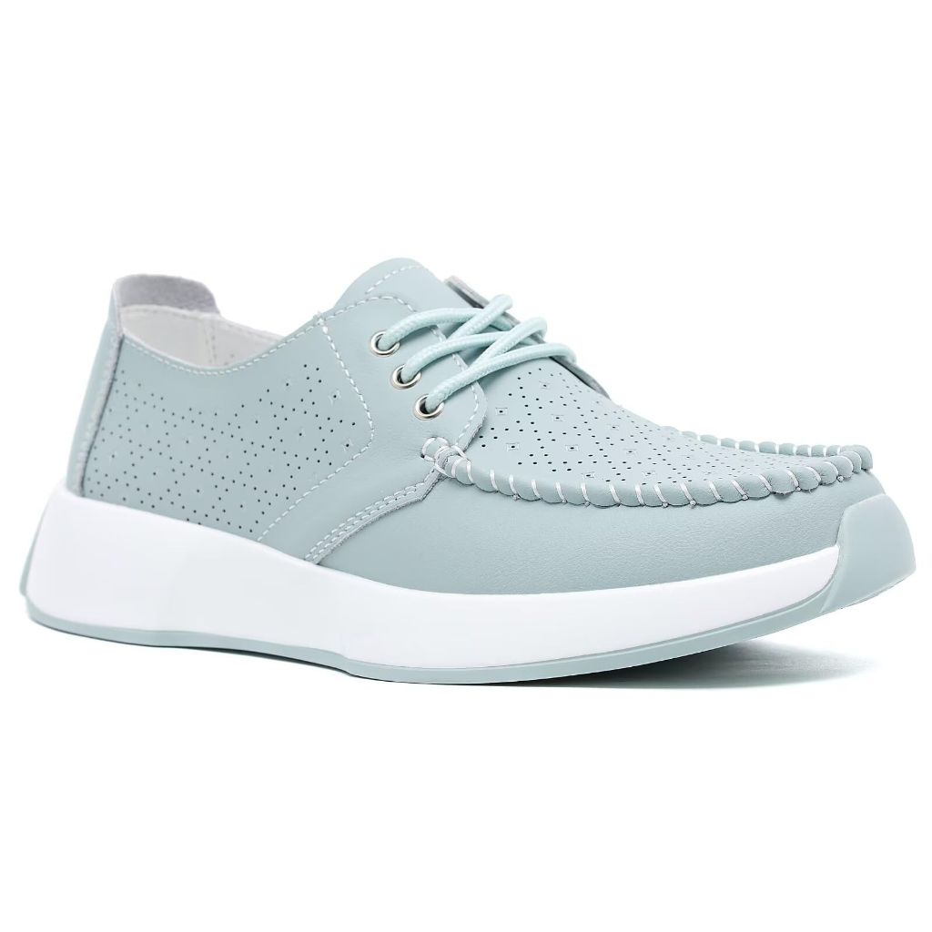 Women's Orthopedic Leather Dress Walking Shoes: Soft Plantar Fasciitis Oxfords for Flat Feet, Lightweight Elderly Fashion Sneakers for Shopping, Walking Dogs Mint Size 8
