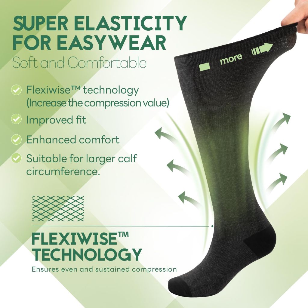 SONORAN Women's Knii-High Bamboo Viscose Compression Socks - L/XL (6 Pairs)