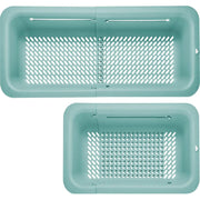 LASSHSWA Collapsible Colander, Over the Sink Strainer Basket for Kitchen, Fruit Pasta Food Strainer  (Turquoise Blue)