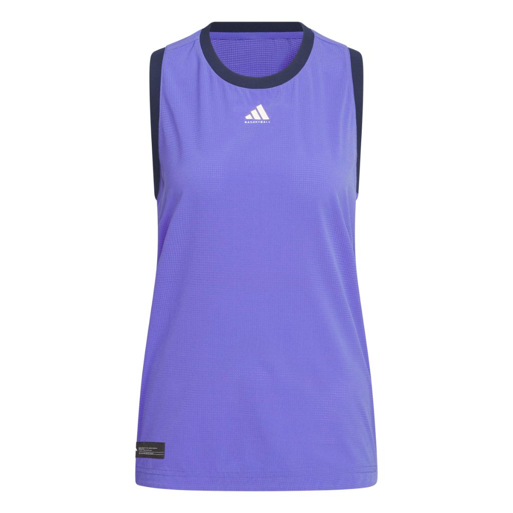 Adidas Women's Select AWB Woven Basketball Tank Top, Cobalt Blue/Night Indigo, Large