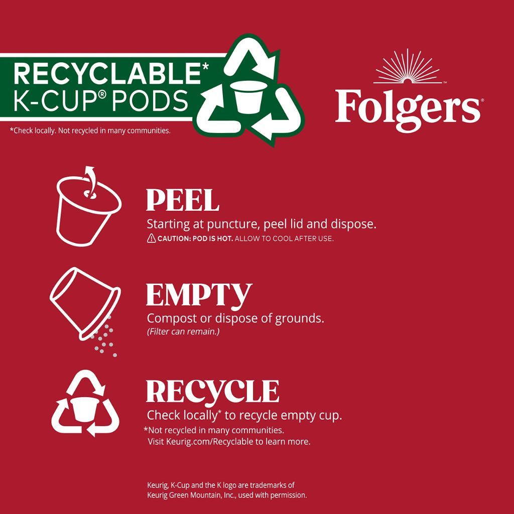 Folgers Colombian Decaf Medium Roast Keurig K-Cup Coffee Pods, 10ct.