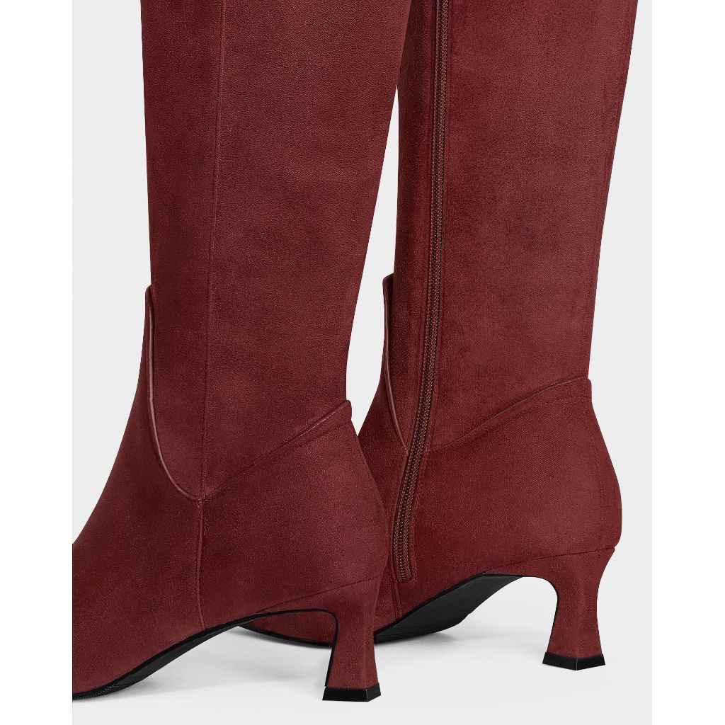 MUCCCUTE Knee High Boots, Maroon - Size 6.5