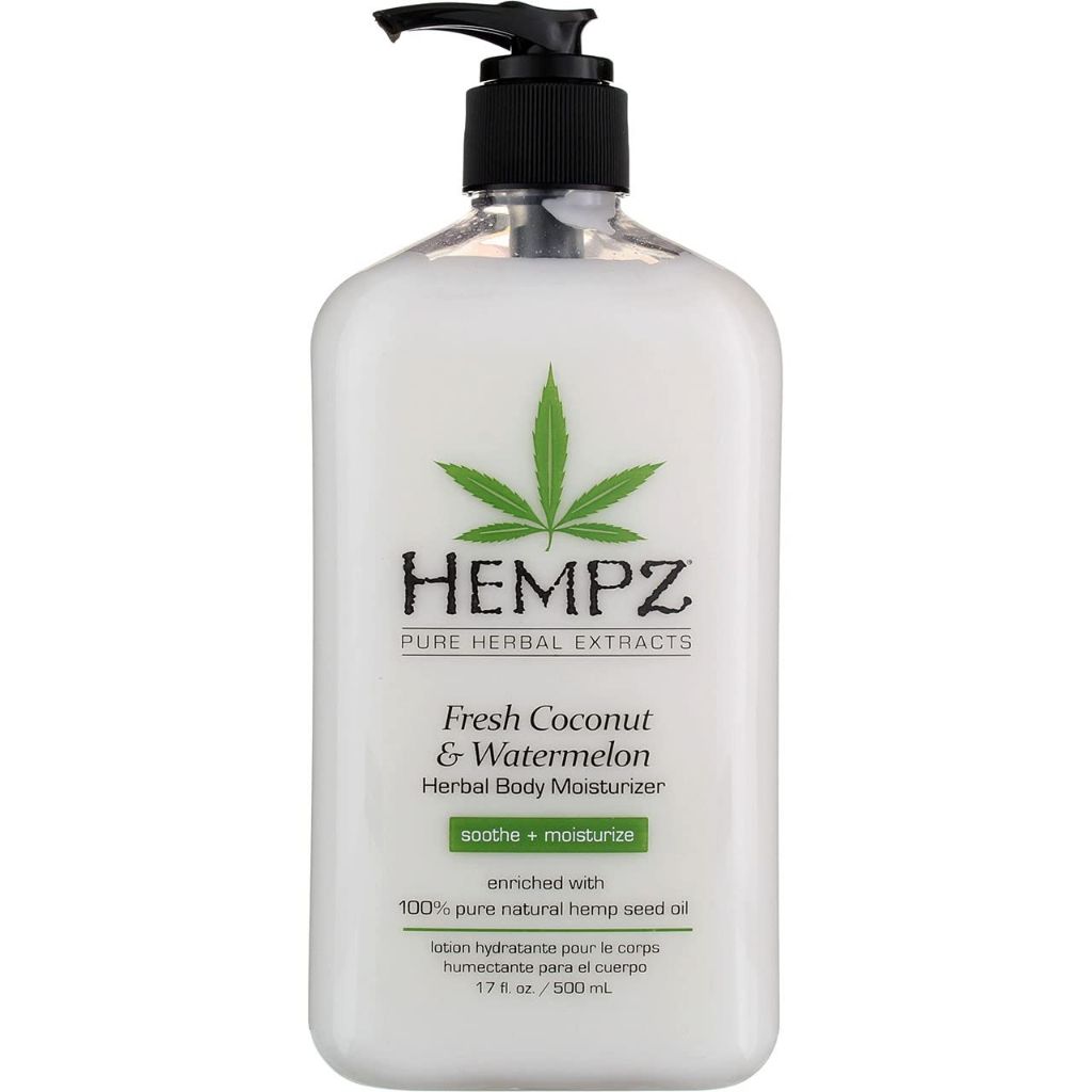 Hempz Herbal Body Moisturizer, Pearl White, Fresh Coconut/Watermelon, 17 Ounce