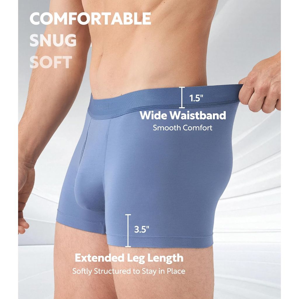DAVID ARCHY Men's Trunks Underwear Modal Support Pouch with Fly, 4 Pack, XL