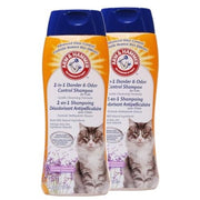 Arm & Hammer 2-in-1 Deodorizing & Dander Reducing Shampoo for Cats - Lavender Chamomile, 20 fl oz - 2 Pack - Cat Dander Remover, Removes Cat Odors - Baking Soda Moisturizes and Deodorizes, L