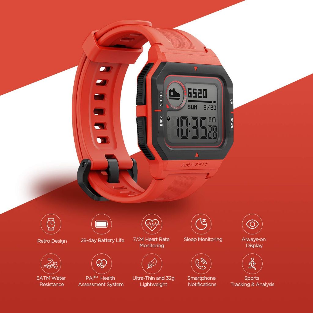 Amazfit Neo Smartwatch Rojo, Red