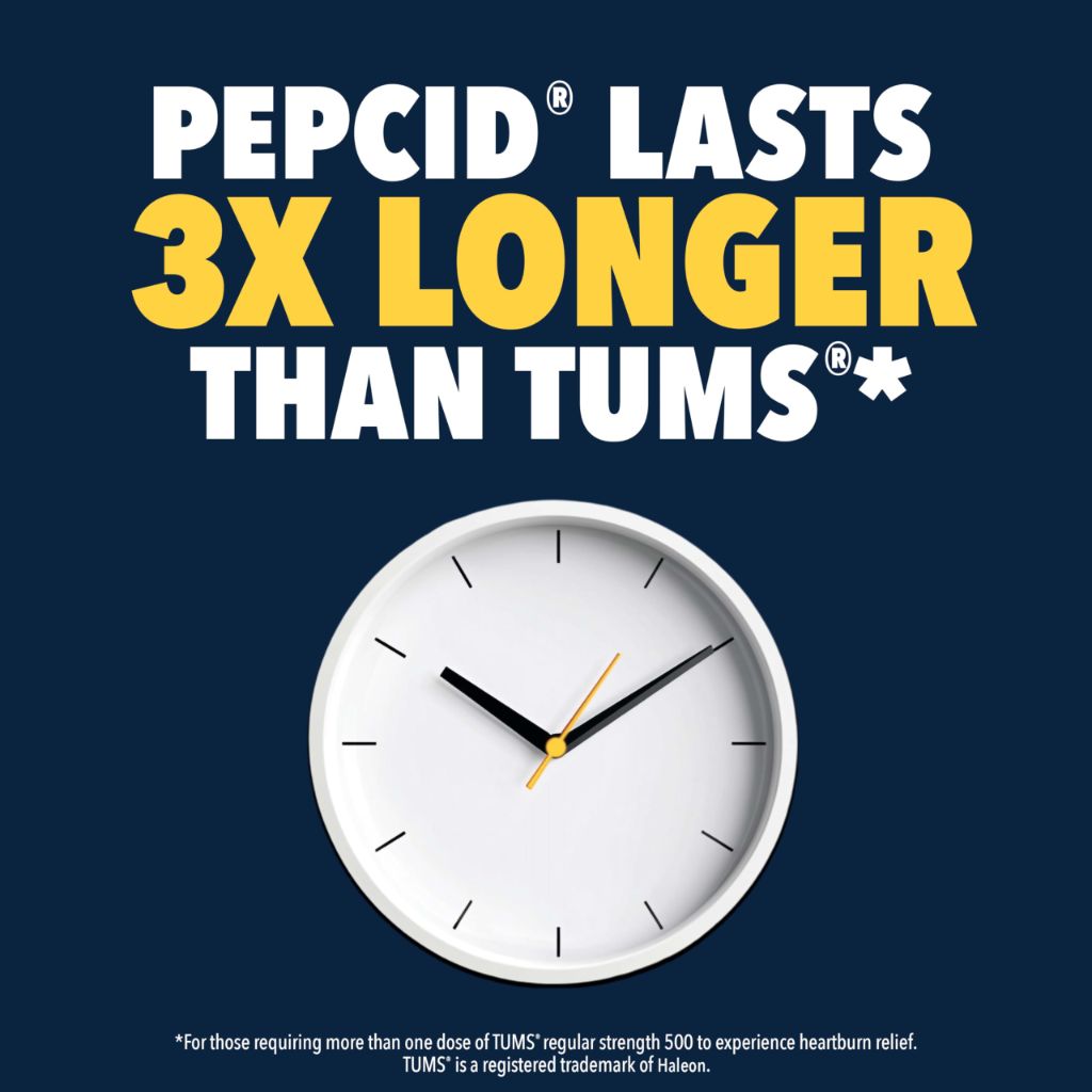 Pepcid Complete Acid Reducer + Antacid for Acid Reflux, 10mg Famotidine, 800mg, Berry Flavored, 4ct