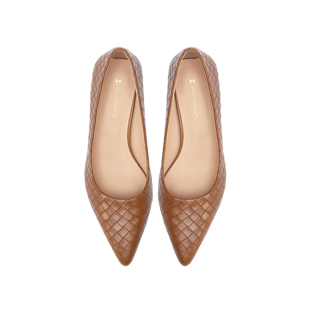 NEWBELLA Women's Braided Pumps, Brown - size 10