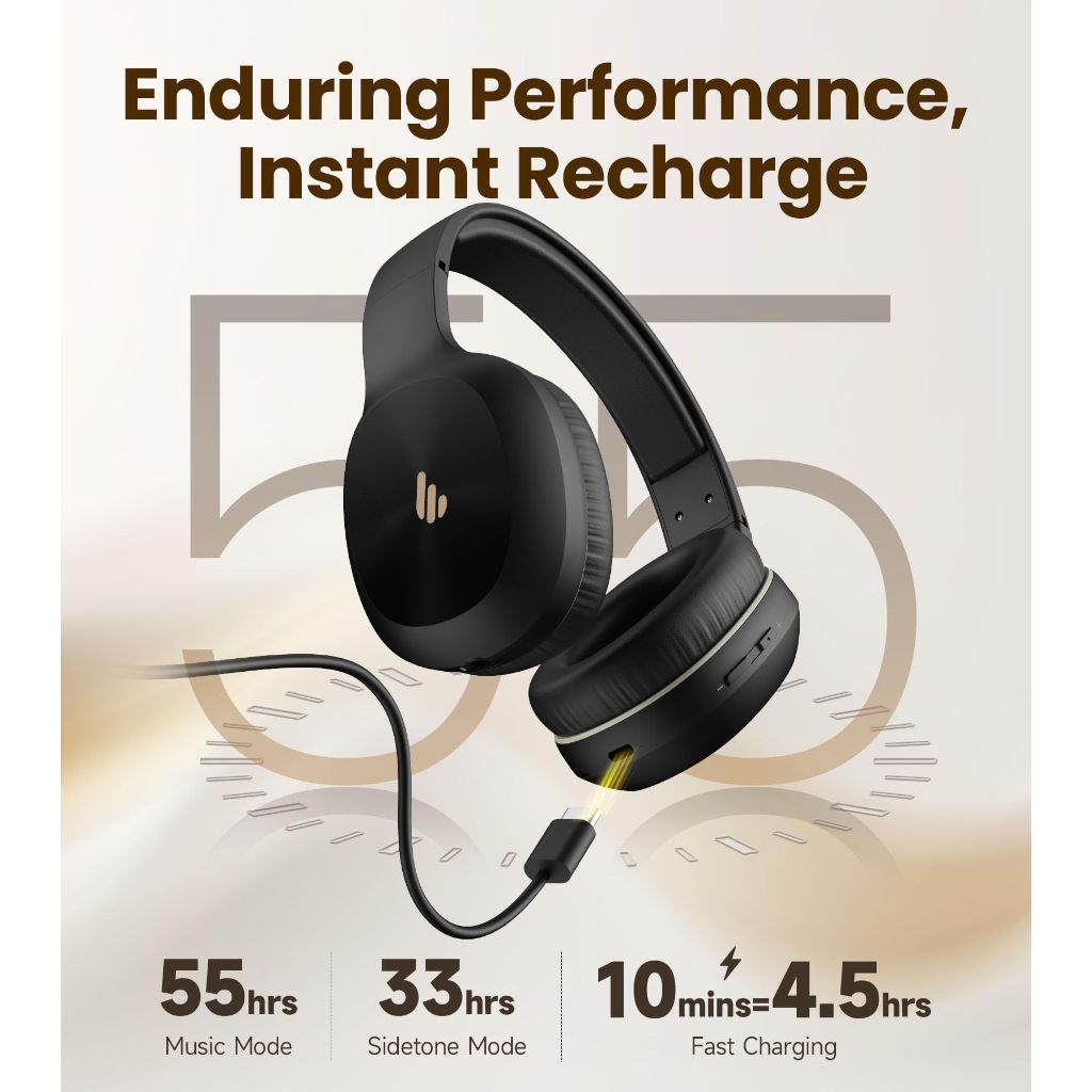 Edifier K750W Wireless Stereo Headset with Noise Cancelling Mic - Black
