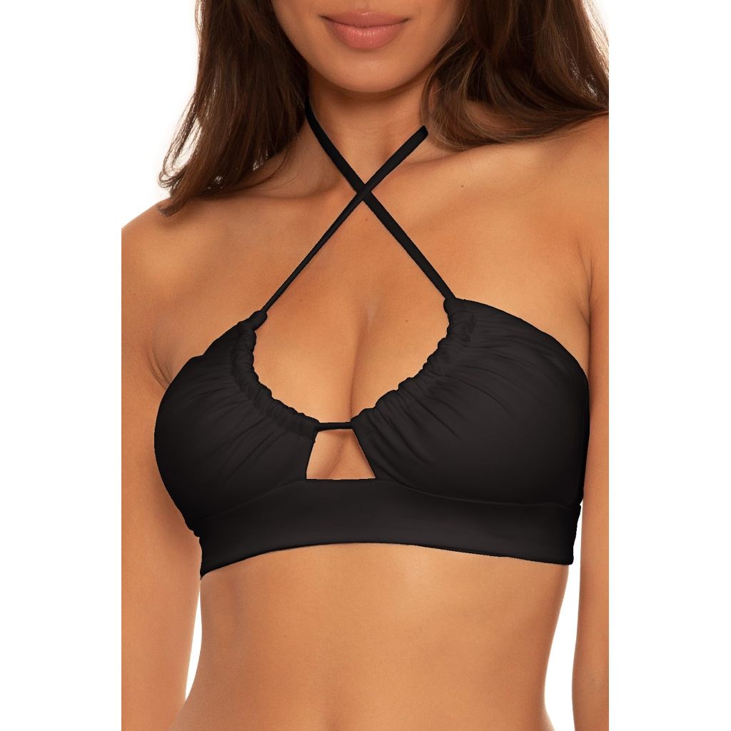 SZ DD, BECCA by Rebecca Virtue Color Code Core - Women's Bikini Top, Black
