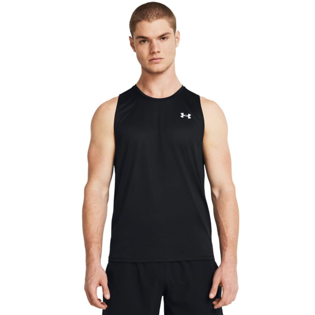 Under Armour Men's Tech Tank Top, Black / White, X-Large