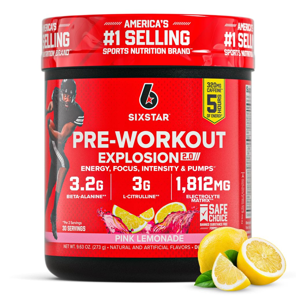 Six Star Pre-Workout Powder, Pink Lemonade (30 Servings)