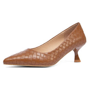 NEWBELLA Women's Braided Pumps, Brown - size 10