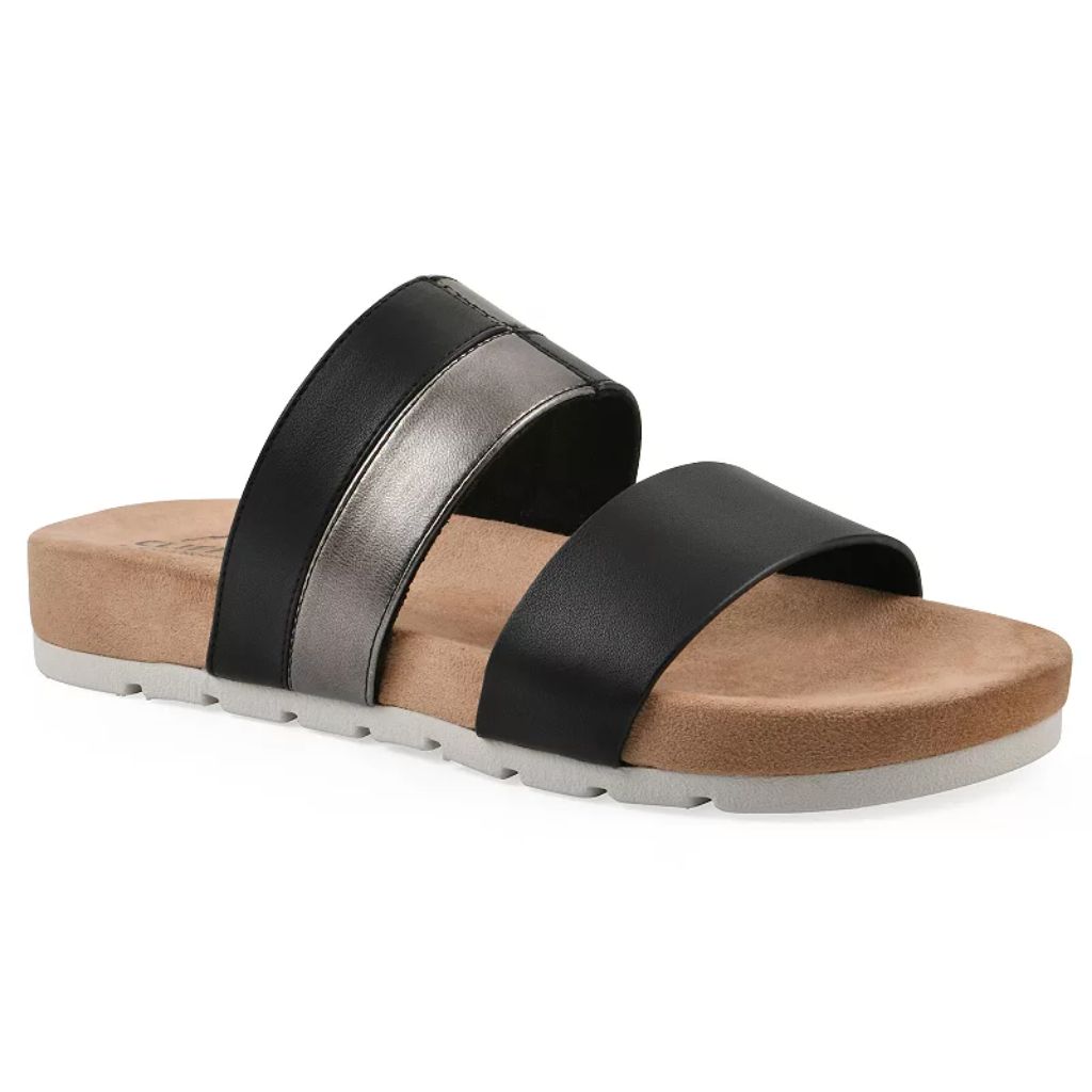 Cliffs by White Mountain Tammy Women's Slide Sandals, Size: 7, Black Burnished Smo