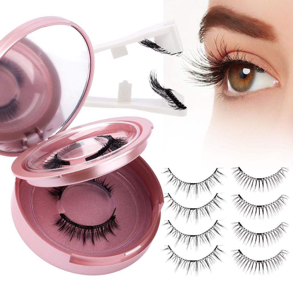 Wendy Lashes Reusable Magnetic Eyelashes with Applicator: Natural, No Glue or Liner Needed (WD2025) 2 Pairs