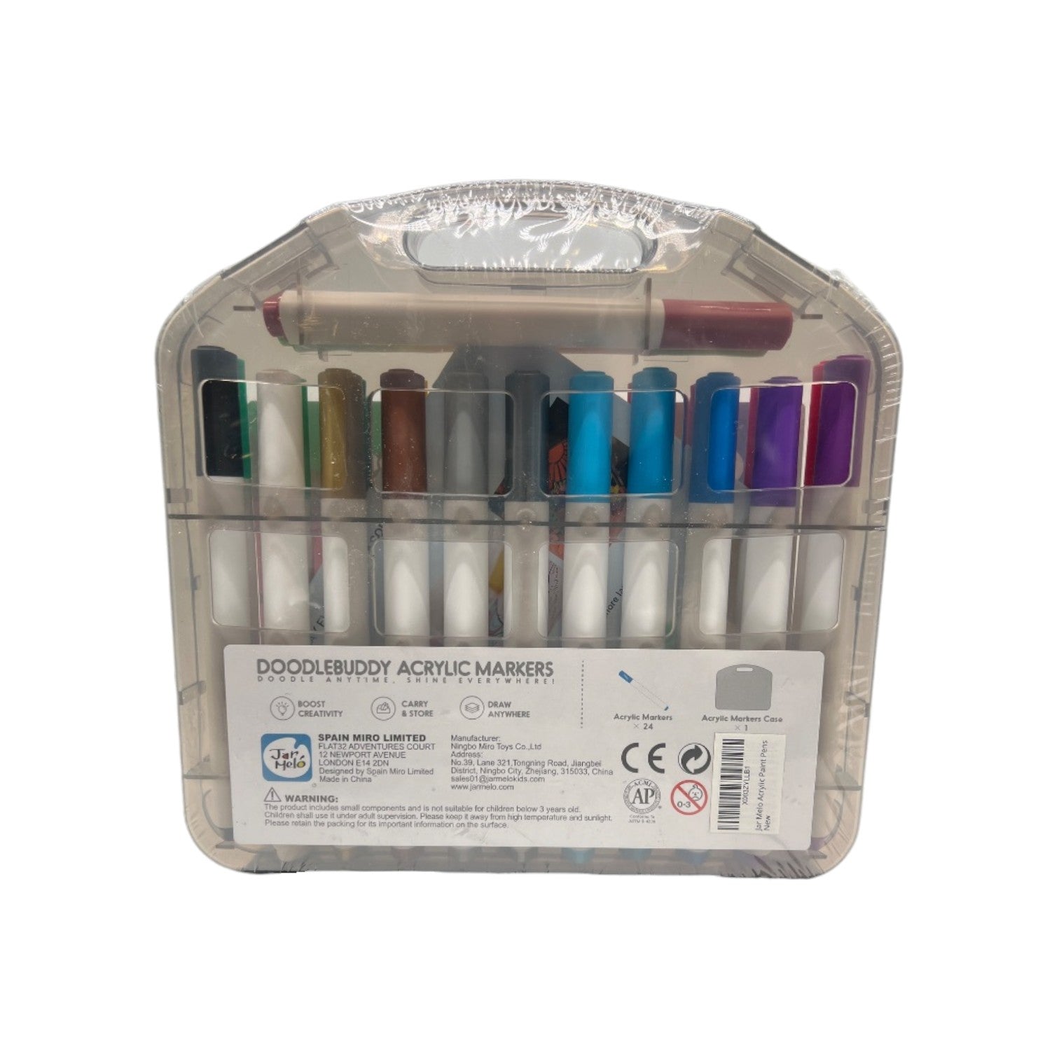 Jar Melo Creative Markers,24 Colors Water-Based Acrylic Markers,Bullet Tip,Acrylic Paint Pens Marker for for Kids Easter Gifts,Great for Classrooms & School Supplies, Ages 3+