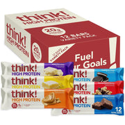 think! Protein Bars High Protein Nutrition Bars - Variety Pack, 2.1oz (12 Pack)