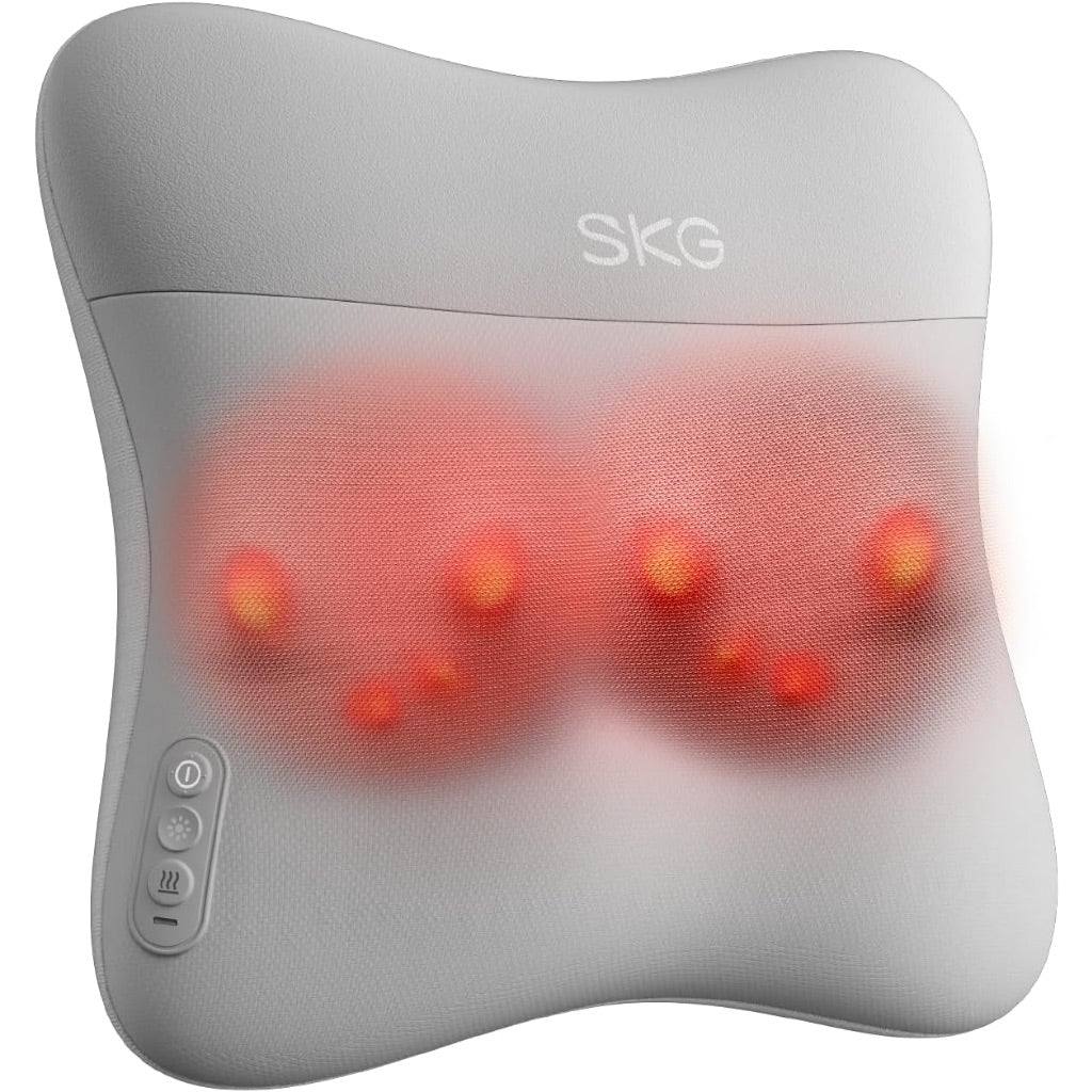 SKG VS500 Cordless, Deep Tissue Back and Neck Massager Pillow with Dual Sided Heat