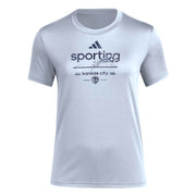 Adidas Women's Sporting Kansas City T-Shirt, Smoke Blue/Sporting Kansas City, X-Large