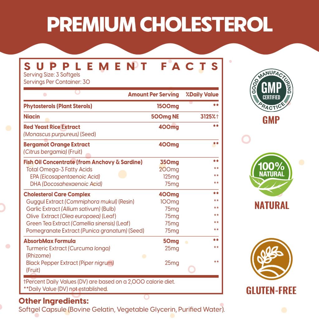 Chi Qwench Premium Cholesterol Supplements - 90 Soft gels