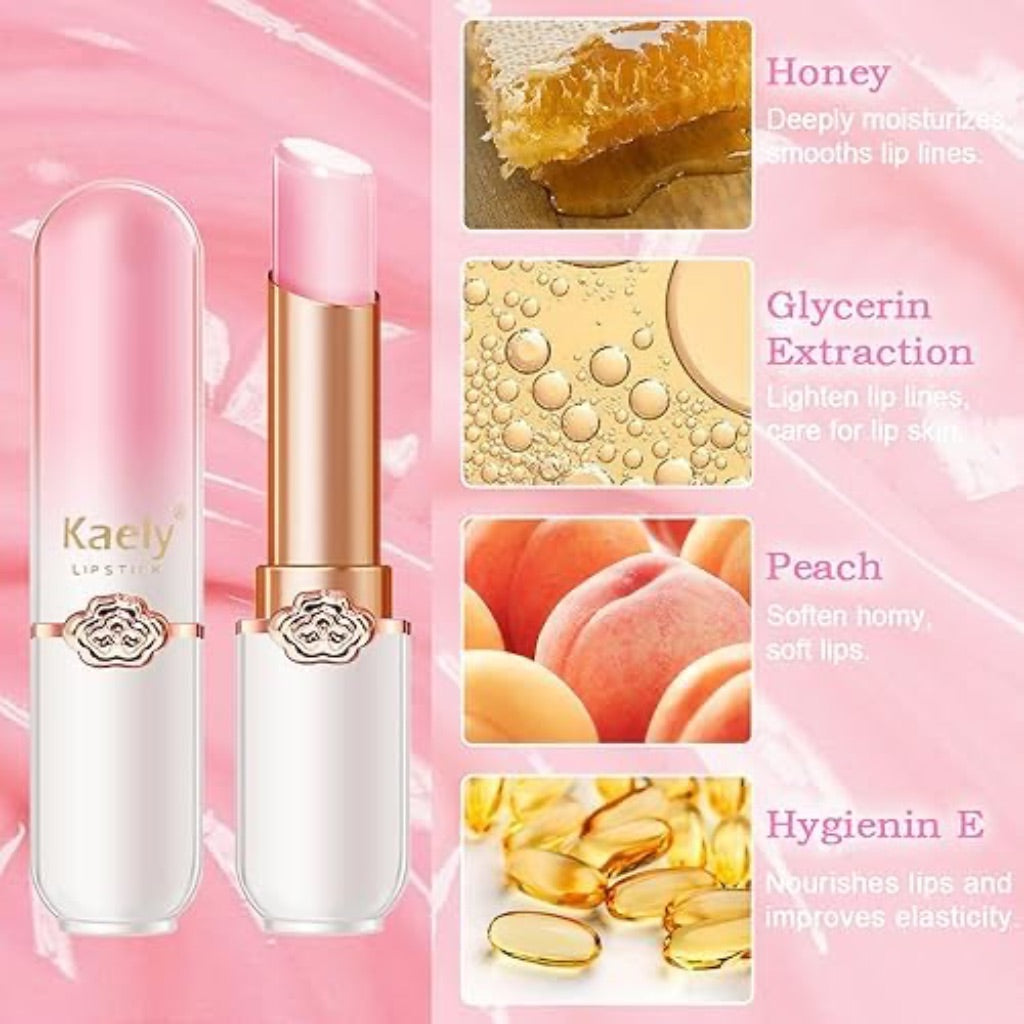 Kaely Color-Changing Hydrating Tinted Lip Balm - Peach/Strawberry/Blueberry, 3ct.