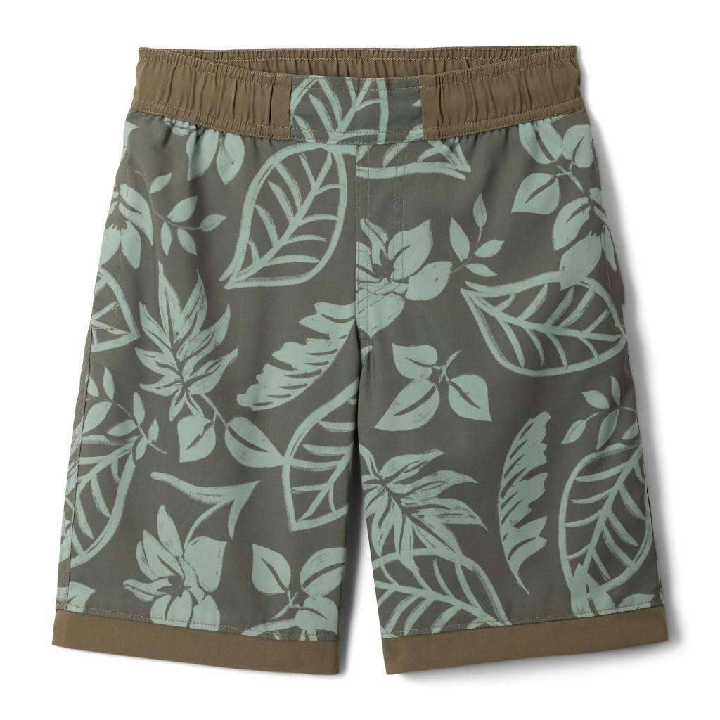 Columbia Youth Boys Sandy Shores Printed Boardshort, Stone Green Pasteled Tonal, Small