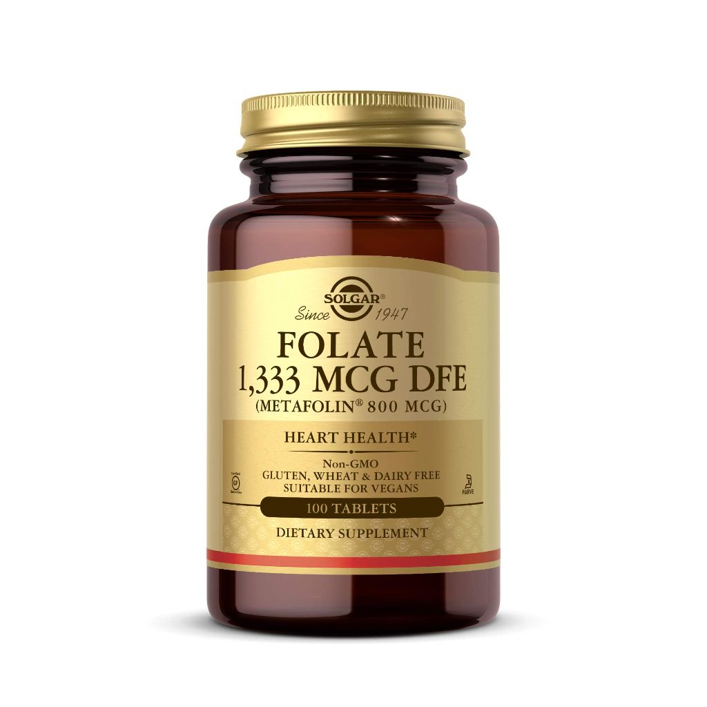 Solgar Folate 1,333 mcg DFE (Metafolin 800 mcg) - 100 Tablets - Prenatal Vitamin