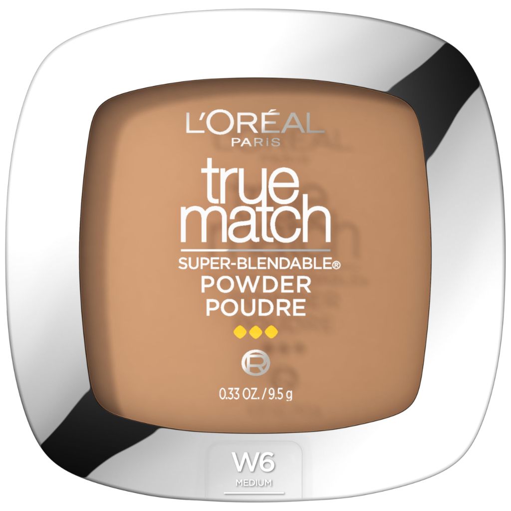 L'Oreal Paris True Match Super Blendable Oil Free Powder Foundation, W6 Medium, 0.33 oz, Packaging May Vary
