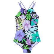 Darcy Halter 1-PC Swimsuit, Black/Purple - size 6X