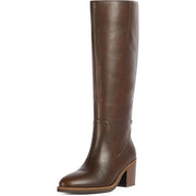 Women's Knee High Chunky Heel Rounded Toe Tall Boots - Brown, Size 9