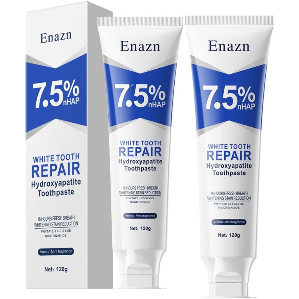 7.5% Nano Hydroxyapatite Toothpaste for Enamel Protection and Tooth Strengthening, Fluoride-Free -  Cooling Mint, 4.23 oz. (2 Pack)