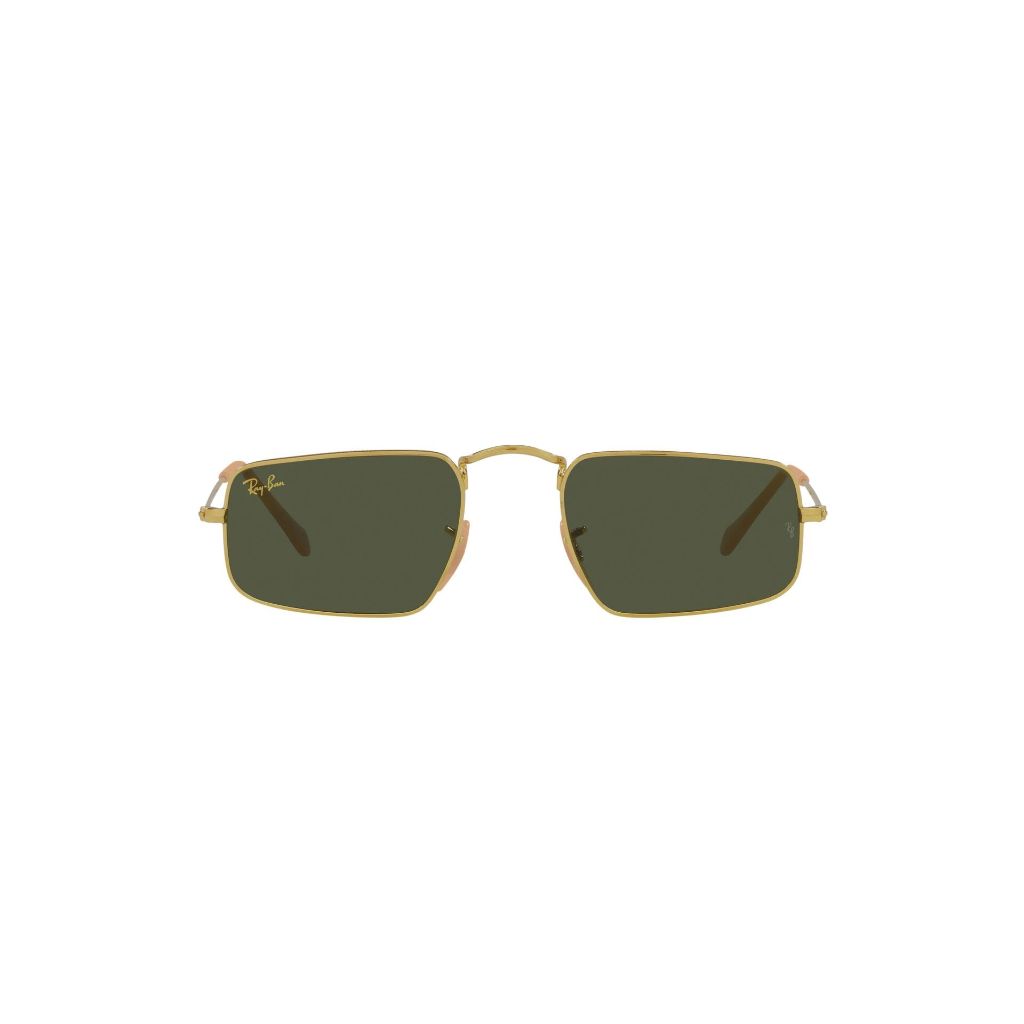 Ray-Ban Unisex RB3957 Julie Rectangular Sunglasses, Legend Gold/Green, 49 mm