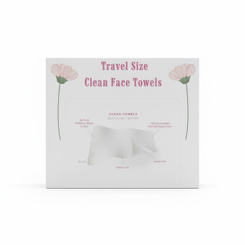 Disposable Travel Size Face Towels, 10 Count