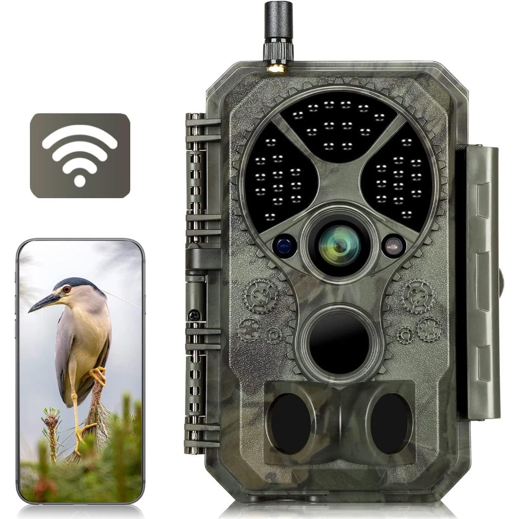 Folgtek A350W Wi-Fi Trail Cam, 48MP 1296P Invisible Night Vision Motion Activated 0..1S Trigger Speed