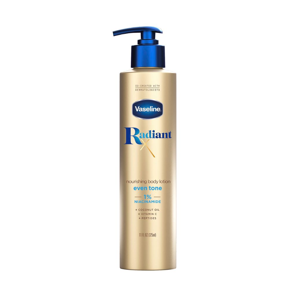 Vaseline Radiant X Even Tone Nourishing Body Lotion With 1% Niacinamide, Coconut Oil, Vitamin C, & Peptides | 11 oz